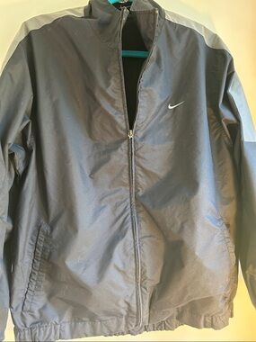 Nike Men's Black and Gray Windbreaker Jacket